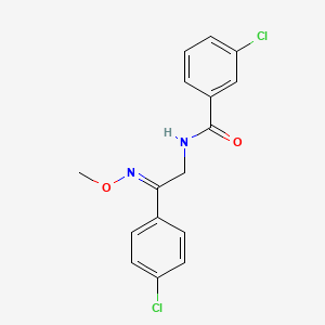 molecular formula C16H14Cl2N2O2 B2808047 3-chloro-N-[2-(4-chlorophenyl)-2-(methoxyimino)ethyl]benzenecarboxamide CAS No. 343374-26-5