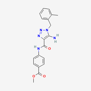 molecular formula C19H19N5O3 B2808063 methyl 4-{5-amino-1-[(2-methylphenyl)methyl]-1H-1,2,3-triazole-4-amido}benzoate CAS No. 899940-82-0