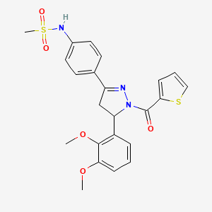 N-(4-(5-(2,3-dimethoxyphenyl)-1-(thiophene-2-carbonyl)-4,5-dihydro-1H-pyrazol-3-yl)phenyl)methanesulfonamide