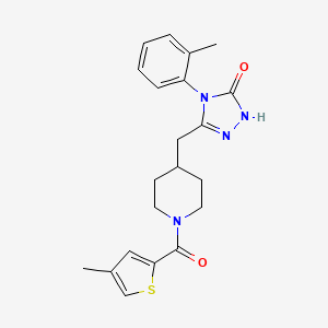 3-((1-(4-methylthiophene-2-carbonyl)piperidin-4-yl)methyl)-4-(o-tolyl)-1H-1,2,4-triazol-5(4H)-one