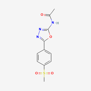molecular formula C11H11N3O4S B2808080 N-[5-(4-methanesulfonylphenyl)-1,3,4-oxadiazol-2-yl]acetamide CAS No. 886909-28-0