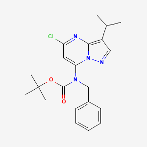 molecular formula C21H25ClN4O2 B2808097 tert-Butyl benzyl(5-chloro-3-isopropylpyrazolo[1,5-a]pyrimidin-7-yl)carbamate CAS No. 1092444-33-1