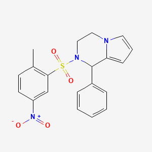 molecular formula C20H19N3O4S B2808101 2-(2-methyl-5-nitrobenzenesulfonyl)-1-phenyl-1H,2H,3H,4H-pyrrolo[1,2-a]pyrazine CAS No. 899738-57-9