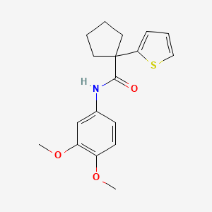 molecular formula C18H21NO3S B2808102 N-(3,4-dimethoxyphenyl)-1-(thiophen-2-yl)cyclopentane-1-carboxamide CAS No. 1049514-30-8