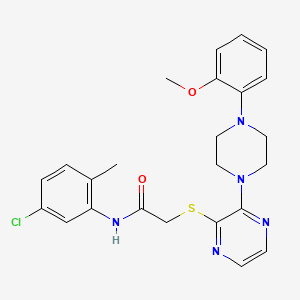 molecular formula C24H26ClN5O2S B2808105 N-(5-chloro-2-methylphenyl)-2-({3-[4-(2-methoxyphenyl)piperazin-1-yl]pyrazin-2-yl}sulfanyl)acetamide CAS No. 1115867-16-7