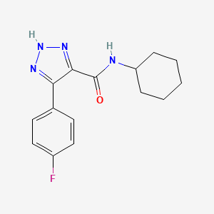 molecular formula C15H17FN4O B2808115 N-cyclohexyl-4-(4-fluorophenyl)-1H-1,2,3-triazole-5-carboxamide CAS No. 1798485-42-3