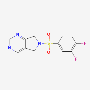 molecular formula C12H9F2N3O2S B2808137 6-((3,4-difluorophenyl)sulfonyl)-6,7-dihydro-5H-pyrrolo[3,4-d]pyrimidine CAS No. 1448051-75-9