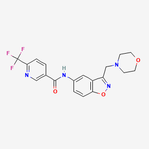 molecular formula C19H17F3N4O3 B2808153 N-{3-[(morpholin-4-yl)methyl]-1,2-benzoxazol-5-yl}-6-(trifluoromethyl)pyridine-3-carboxamide CAS No. 2379997-06-3