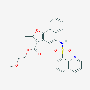 molecular formula C26H22N2O6S B280817 2-Methoxyethyl 2-methyl-5-[(8-quinolinylsulfonyl)amino]naphtho[1,2-b]furan-3-carboxylate 