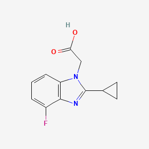 molecular formula C12H11FN2O2 B2808183 2-(2-Cyclopropyl-4-fluoro-1H-benzo[d]imidazol-1-yl)acetic acid CAS No. 1781301-65-2