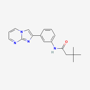 molecular formula C18H20N4O B2808184 N-(3-imidazo[1,2-a]pyrimidin-2-ylphenyl)-3,3-dimethylbutanamide CAS No. 847387-46-6