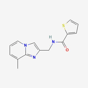 molecular formula C14H13N3OS B2808190 N-((8-methylimidazo[1,2-a]pyridin-2-yl)methyl)thiophene-2-carboxamide CAS No. 868970-97-2