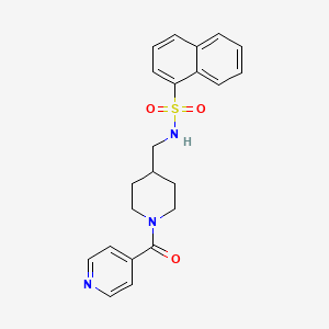 molecular formula C22H23N3O3S B2808196 N-((1-isonicotinoylpiperidin-4-yl)methyl)naphthalene-1-sulfonamide CAS No. 1396794-43-6