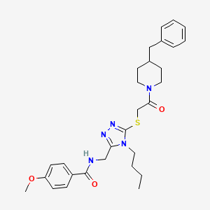 molecular formula C29H37N5O3S B2808198 N-[(5-{[2-(4-benzylpiperidin-1-yl)-2-oxoethyl]sulfanyl}-4-butyl-4H-1,2,4-triazol-3-yl)methyl]-4-methoxybenzamide CAS No. 476449-30-6