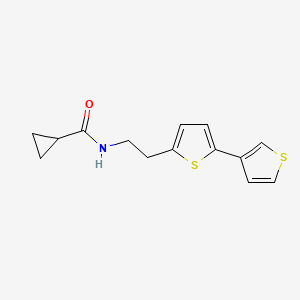 molecular formula C14H15NOS2 B2808210 N-(2-([2,3'-bithiophen]-5-yl)ethyl)cyclopropanecarboxamide CAS No. 2034342-66-8