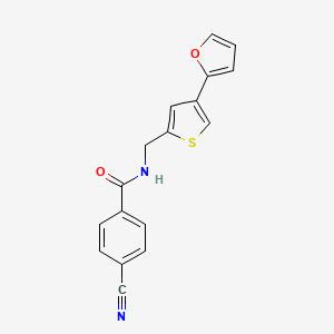 B2808212 4-Cyano-N-[[4-(furan-2-yl)thiophen-2-yl]methyl]benzamide CAS No. 2379989-25-8