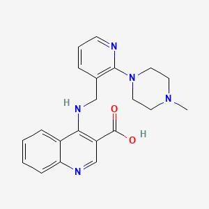 molecular formula C21H23N5O2 B2808280 4-[[2-(4-Methylpiperazin-1-yl)pyridin-3-yl]methylamino]quinoline-3-carboxylic acid CAS No. 2201350-93-6