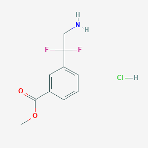 molecular formula C10H12ClF2NO2 B2808303 methyl3-(2-amino-1,1-difluoroethyl)benzoatehydrochloride CAS No. 2490400-63-8