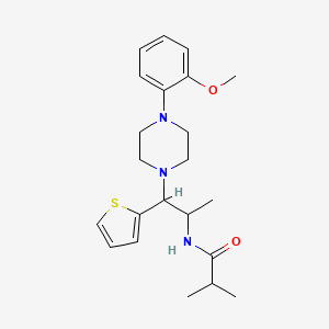 molecular formula C22H31N3O2S B2808324 N-(1-(4-(2-methoxyphenyl)piperazin-1-yl)-1-(thiophen-2-yl)propan-2-yl)isobutyramide CAS No. 887206-69-1