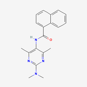 molecular formula C19H20N4O B2808371 N-[2-(DIMETHYLAMINO)-4,6-DIMETHYLPYRIMIDIN-5-YL]NAPHTHALENE-1-CARBOXAMIDE CAS No. 1797650-52-2