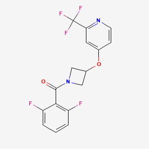 molecular formula C16H11F5N2O2 B2808372 4-{[1-(2,6-Difluorobenzoyl)azetidin-3-yl]oxy}-2-(trifluoromethyl)pyridine CAS No. 2380172-06-3