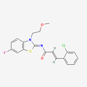 molecular formula C19H16ClFN2O2S B2808411 (2E,NZ)-3-(2-chlorophenyl)-N-(6-fluoro-3-(2-methoxyethyl)benzo[d]thiazol-2(3H)-ylidene)acrylamide CAS No. 1005966-26-6