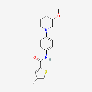 molecular formula C18H22N2O2S B2808416 N-(4-(3-methoxypiperidin-1-yl)phenyl)-4-methylthiophene-2-carboxamide CAS No. 1797021-76-1