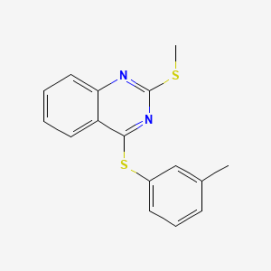 molecular formula C16H14N2S2 B2808424 Methyl 4-[(3-methylphenyl)sulfanyl]-2-quinazolinyl sulfide CAS No. 477845-91-3