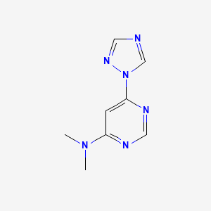 molecular formula C8H10N6 B2808428 N,N-dimethyl-6-(1H-1,2,4-triazol-1-yl)pyrimidin-4-amine CAS No. 2320223-34-3