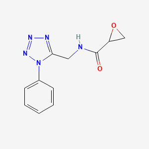 molecular formula C11H11N5O2 B2808429 N-[(1-Phenyltetrazol-5-yl)methyl]oxirane-2-carboxamide CAS No. 2418729-64-1