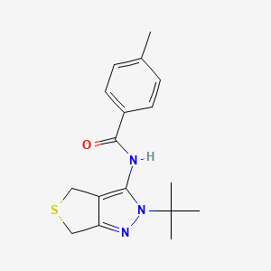 molecular formula C17H21N3OS B2808432 N-(2-(tert-butyl)-4,6-dihydro-2H-thieno[3,4-c]pyrazol-3-yl)-4-methylbenzamide CAS No. 392253-02-0