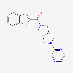 molecular formula C19H18N4OS B2808435 2-[5-(1-Benzothiophene-2-carbonyl)-octahydropyrrolo[3,4-c]pyrrol-2-yl]pyrazine CAS No. 2415554-31-1