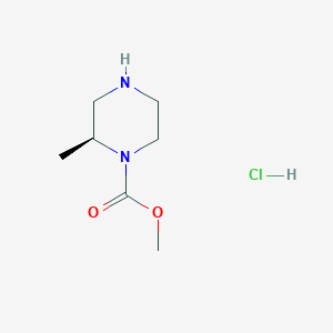 molecular formula C7H15ClN2O2 B2808436 methyl (2S)-2-methylpiperazine-1-carboxylate hydrochloride CAS No. 1884703-33-6