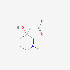 molecular formula C8H15NO3 B2808444 Methyl 2-(3-hydroxypiperidin-3-yl)acetate CAS No. 1781846-09-0