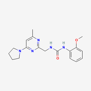 molecular formula C18H23N5O2 B2808484 1-(2-Methoxyphenyl)-3-((4-methyl-6-(pyrrolidin-1-yl)pyrimidin-2-yl)methyl)urea CAS No. 1797248-97-5