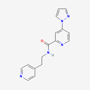 molecular formula C16H15N5O B2808499 4-(1H-pyrazol-1-yl)-N-(2-(pyridin-4-yl)ethyl)picolinamide CAS No. 1421501-18-9