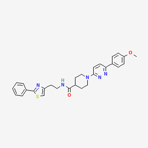 molecular formula C28H29N5O2S B2808502 1-[6-(4-methoxyphenyl)pyridazin-3-yl]-N-[2-(2-phenyl-1,3-thiazol-4-yl)ethyl]piperidine-4-carboxamide CAS No. 1226441-01-5