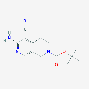 molecular formula C14H18N4O2 B2808503 Tert-butyl 6-amino-5-cyano-3,4-dihydro-1H-2,7-naphthyridine-2-carboxylate CAS No. 2138423-88-6