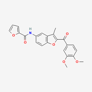 molecular formula C23H19NO6 B2808519 N-{2-[(3,4-dimethoxyphenyl)carbonyl]-3-methyl-1-benzofuran-5-yl}furan-2-carboxamide CAS No. 929372-50-9