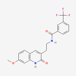 molecular formula C20H17F3N2O3 B2808521 N-(2-(7-methoxy-2-oxo-1,2-dihydroquinolin-3-yl)ethyl)-3-(trifluoromethyl)benzamide CAS No. 851405-66-8