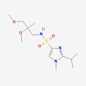 molecular formula C13H25N3O4S B2808546 N-(2,3-dimethoxy-2-methylpropyl)-1-methyl-2-(propan-2-yl)-1H-imidazole-4-sulfonamide CAS No. 2034243-27-9