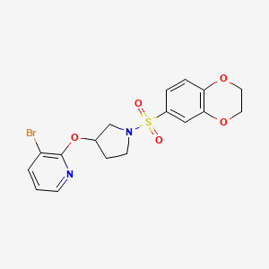 3-Bromo-2-((1-((2,3-dihydrobenzo[b][1,4]dioxin-6-yl)sulfonyl)pyrrolidin-3-yl)oxy)pyridine