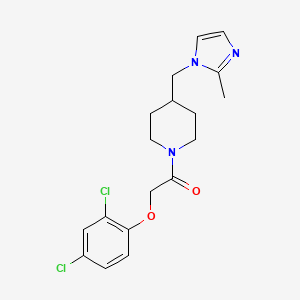 2-(2,4-dichlorophenoxy)-1-(4-((2-methyl-1H-imidazol-1-yl)methyl)piperidin-1-yl)ethanone