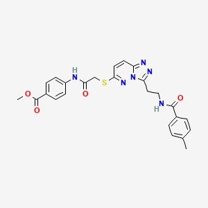 B2808583 Methyl 4-(2-((3-(2-(4-methylbenzamido)ethyl)-[1,2,4]triazolo[4,3-b]pyridazin-6-yl)thio)acetamido)benzoate CAS No. 872995-05-6