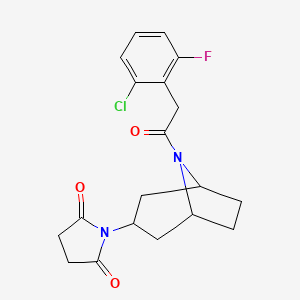 B2808595 1-((1R,5S)-8-(2-(2-chloro-6-fluorophenyl)acetyl)-8-azabicyclo[3.2.1]octan-3-yl)pyrrolidine-2,5-dione CAS No. 2060474-00-0