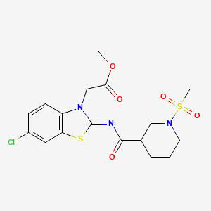 (Z)-methyl 2-(6-chloro-2-((1-(methylsulfonyl)piperidine-3-carbonyl)imino)benzo[d]thiazol-3(2H)-yl)acetate