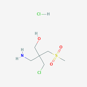molecular formula C6H15Cl2NO3S B2808604 3-Amino-2-(chloromethyl)-2-(methanesulfonylmethyl)propan-1-ol hydrochloride CAS No. 1955540-82-5