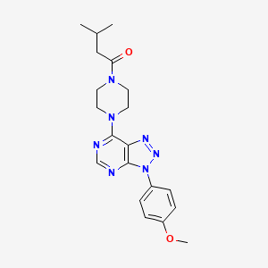 molecular formula C20H25N7O2 B2808617 1-(4-(3-(4-methoxyphenyl)-3H-[1,2,3]triazolo[4,5-d]pyrimidin-7-yl)piperazin-1-yl)-3-methylbutan-1-one CAS No. 920371-70-6