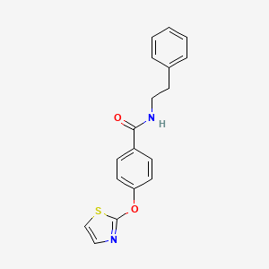 molecular formula C18H16N2O2S B2808619 N-(2-phenylethyl)-4-(1,3-thiazol-2-yloxy)benzamide CAS No. 2034607-92-4
