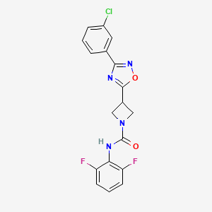 molecular formula C18H13ClF2N4O2 B2808620 3-[3-(3-chlorophenyl)-1,2,4-oxadiazol-5-yl]-N-(2,6-difluorophenyl)azetidine-1-carboxamide CAS No. 1351597-53-9
